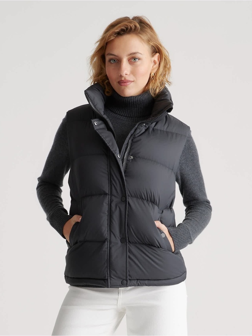Quince Responsible down puffer vest black size small